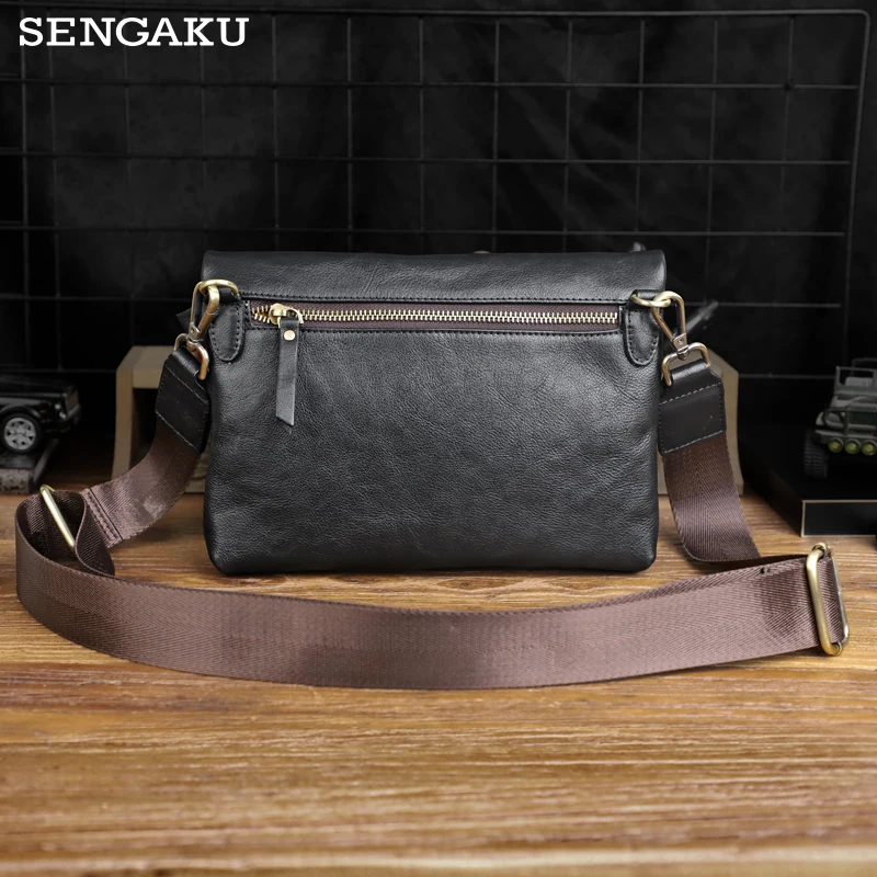 Men\'s Shoulder Bag Casual Genuine Leather Chest Crossbody Messenger Bag For Men Large Capacity Business Handbag Clutch Pack