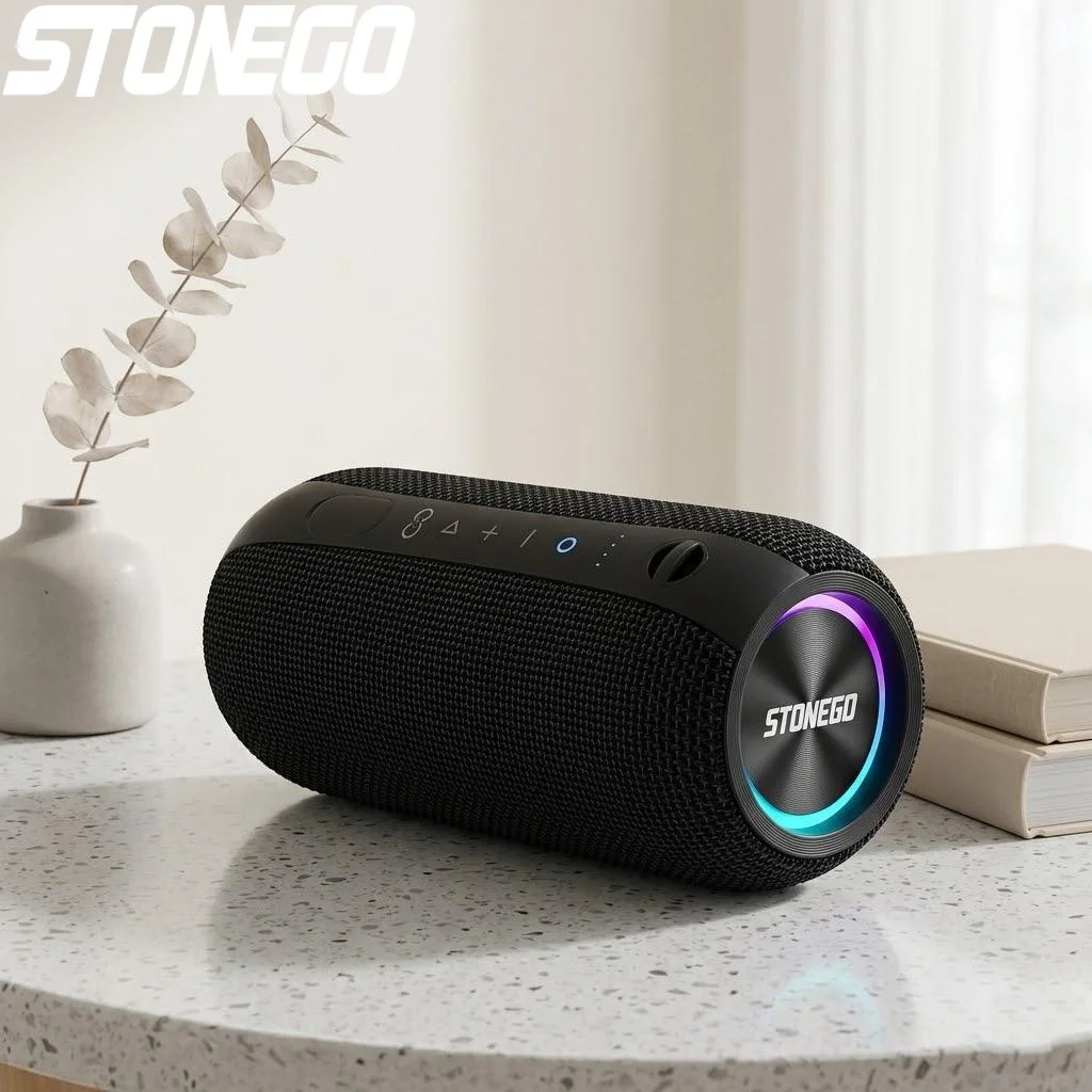 

Портативная Bluetooth-колонка TWS в стиле панк с двойной LED-подсветкой и мощными басами для вечеринок на открытом воздухе