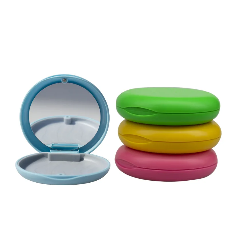 2pcs Multicolor Invisible Orthodontic Retainer Case Braces Storage Tool Multi-Purpose Tool with Mirrors