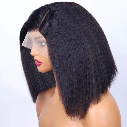 Peluca Frontal de encaje 13x4 recta rizada, cabello humano prearrancado, Frontal de encaje transparente, pelucas de cabello humano 100% # 1B