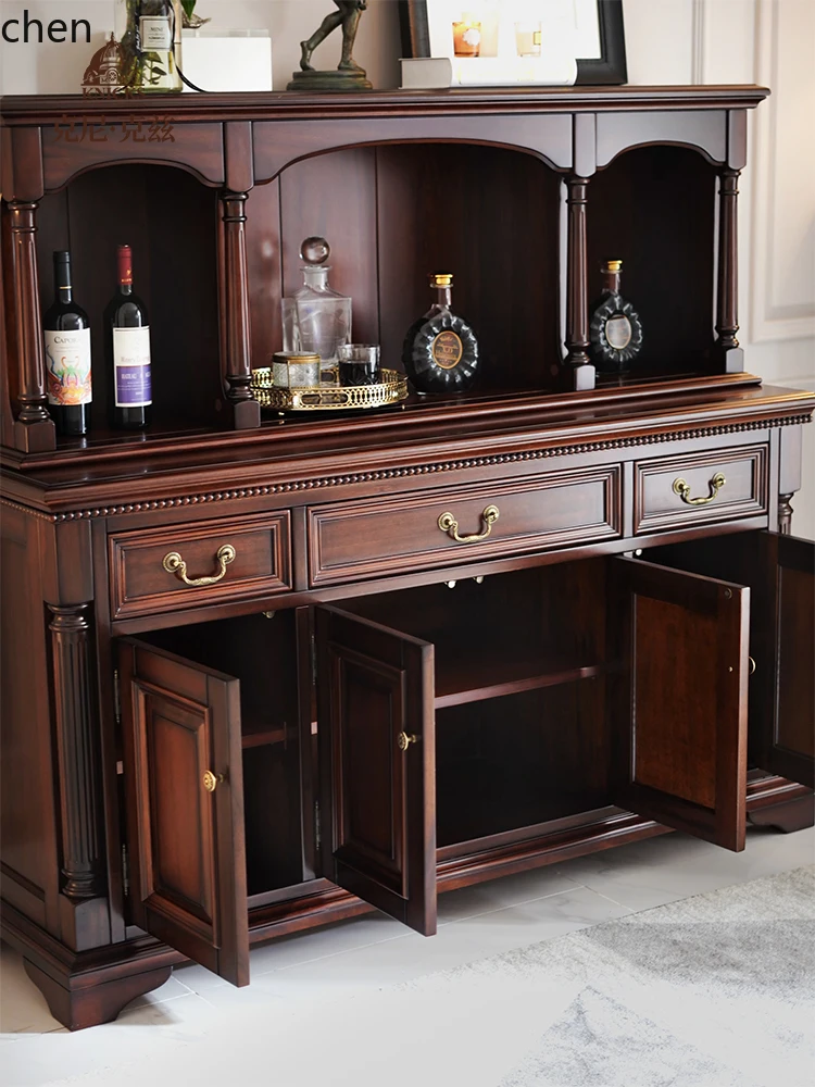 خزانة مشروبات YFY مصنوعة من الخشب الصلب وخزانة عرض كلاسيكية كلاسيكية وخزانة تخزين مثبتة على الحائط