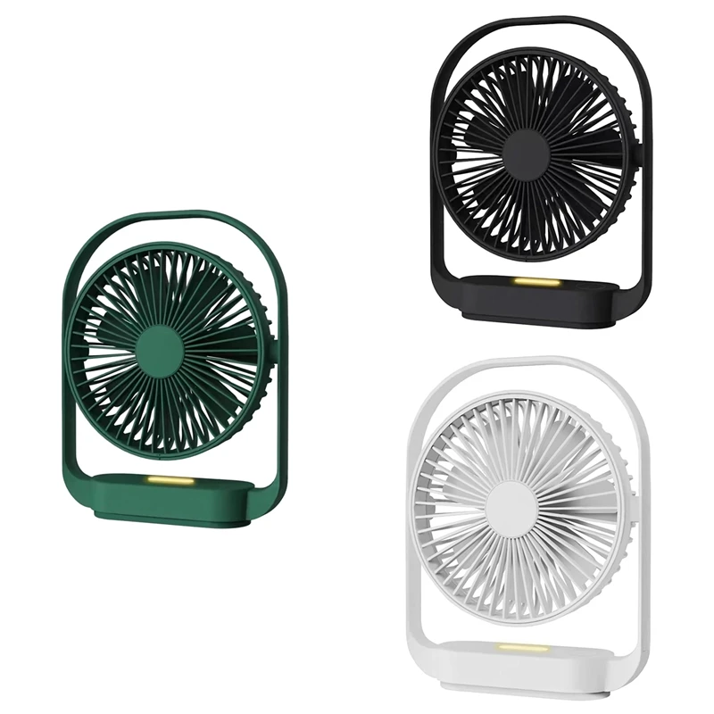 Desk Fan Small Fan Quiet Table Fan Electric Rechargeable Desktop Fan For Bedroom Office Green