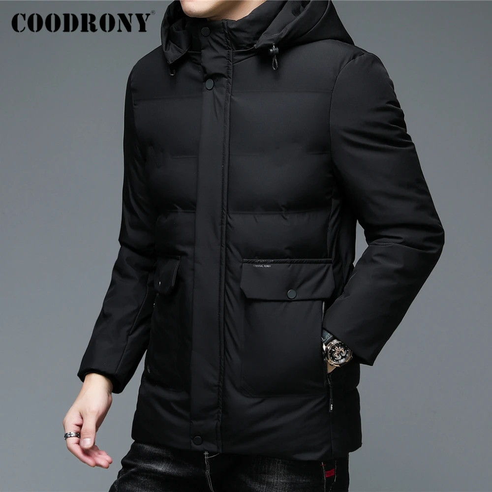 

COODRONY Brand Men's Winter Jackets Thick Warm Hooded Parkas Long Coat Men Clothing Casual Big Pocket Windproof Overcoats Z8147