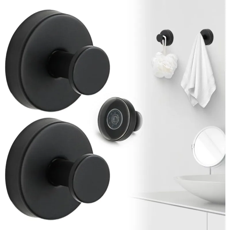 Stainless Steel Suction Cup Hook Self Adhesive Hook Wall Mount Bathroom Robe Towel Hook Reusable Hooks Bathroom Glass Hooks