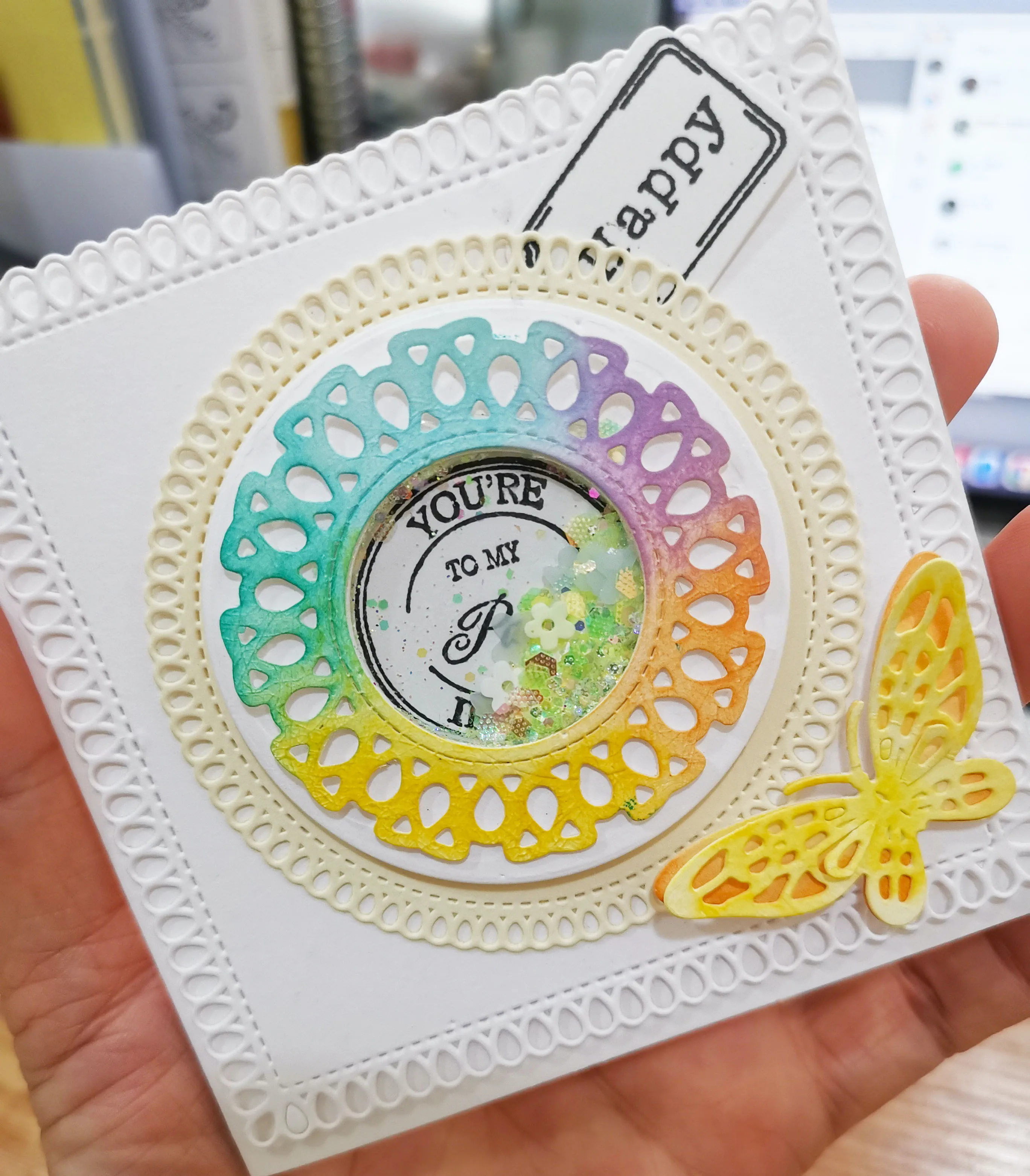 Alinacutle Sentiments Clear Stamps with Circle Tag Metal Cutting Dies Cut for Handmade Card Scrapbooking Paper Craft Template