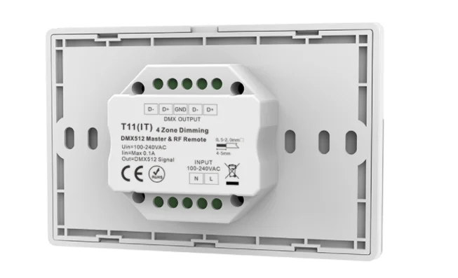 110-2,4 В переменного тока вход T11(IT) 4 зоны затемнения стеклянная Сенсорная панель DMX Master T12 CCT / T13 RGB / T14 RGBW DMX512 G RF контроллер