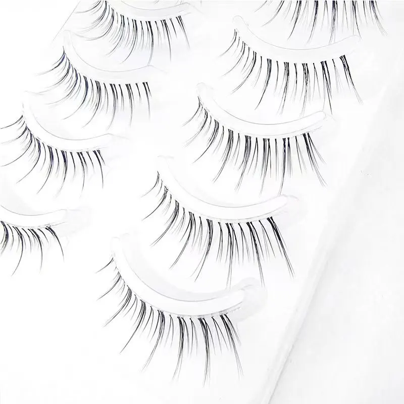 5 Pairs Slim Transparent False Eyelashes,Manga Style Imitate Makeup,Pure Desire Design,Perfect for Daily Wear&Special Occasions
