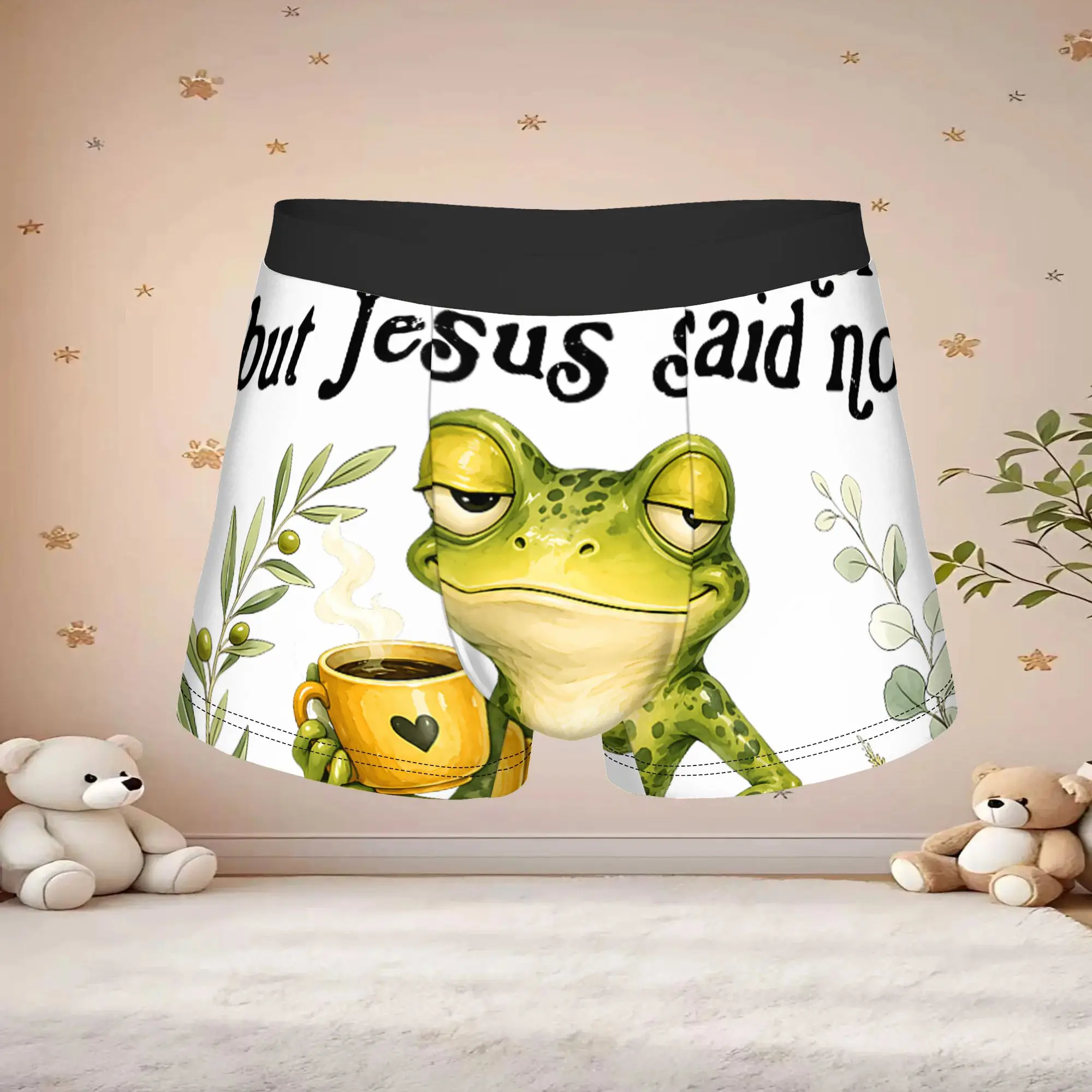 1pc Vintage No Funny Frog Faith Humor Underpants Breathable Panties Male Underwear Comfortable Shorts Boxer Briefs