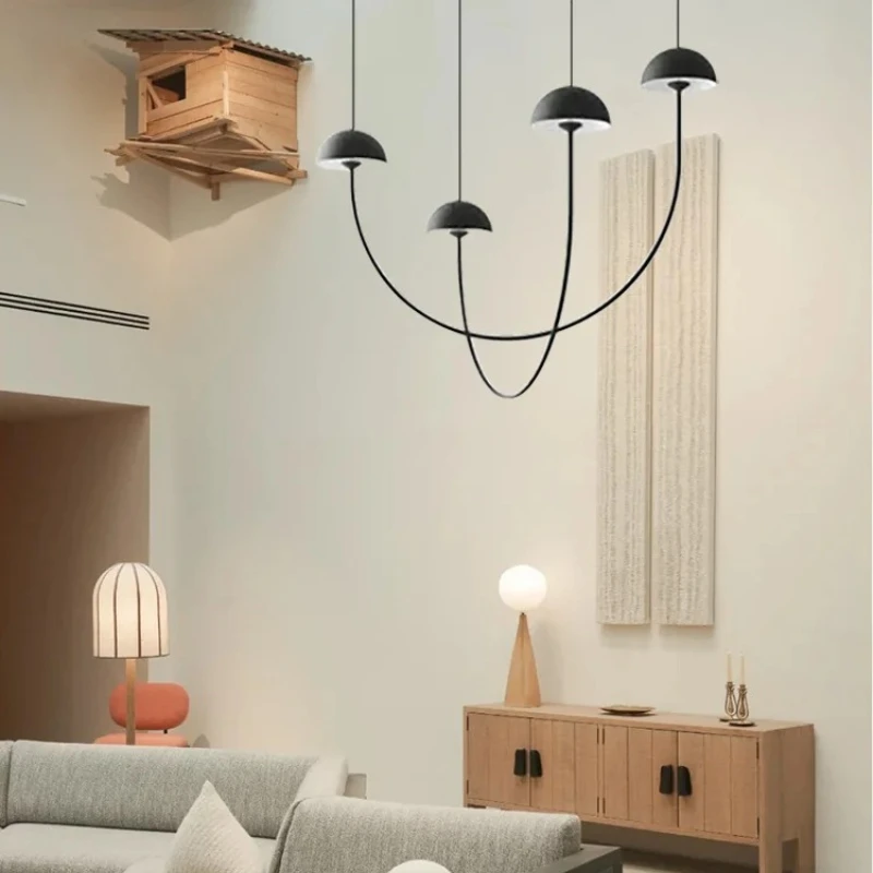 Modern Curved Mushroom Pendant Light Nordic Minimalist Designer Lamps Restaurant Living Room Coffee Shop Decorative Chandelier