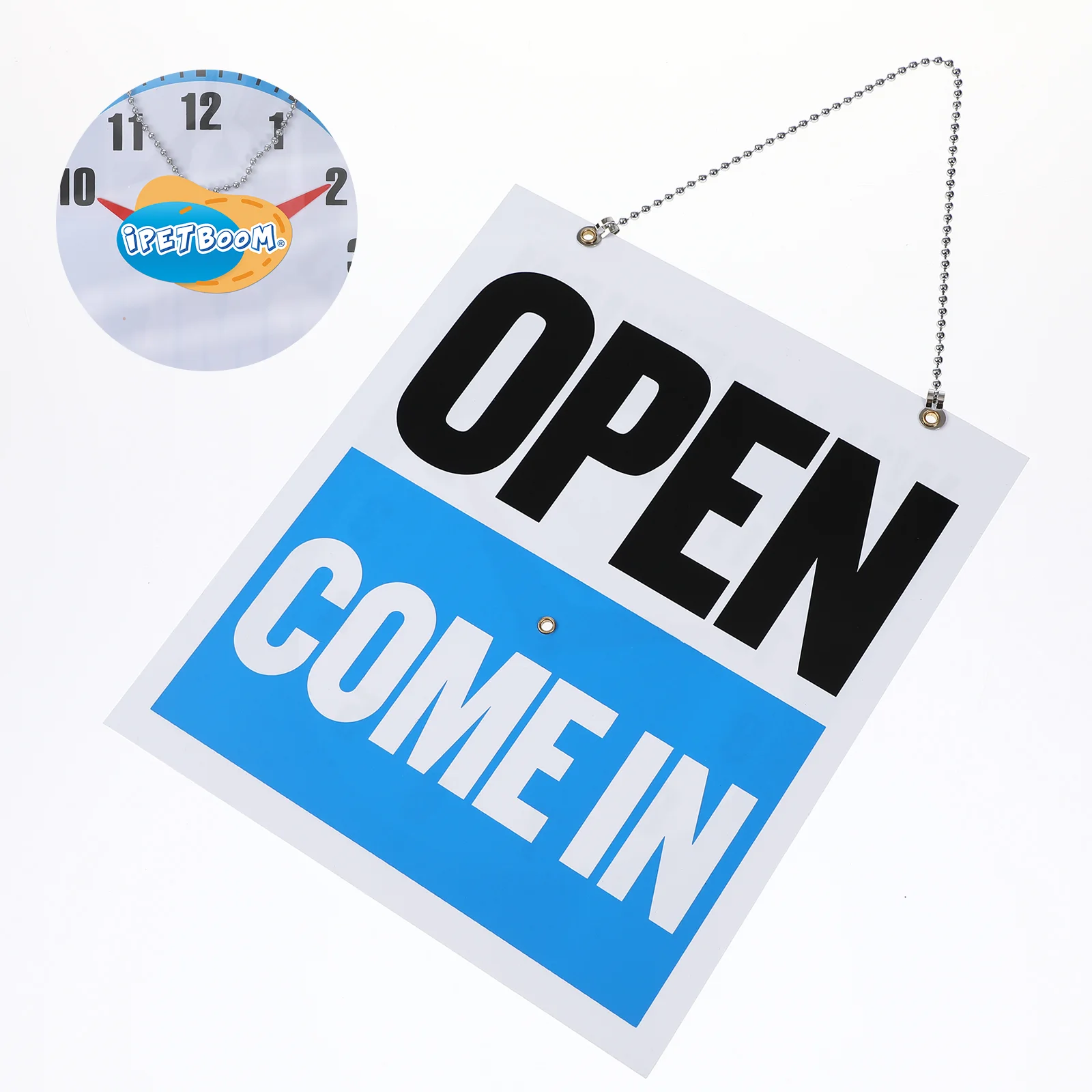 Open The Door Office Car Accesories Message Board Bamboo Sign Clock Welcome Hanging