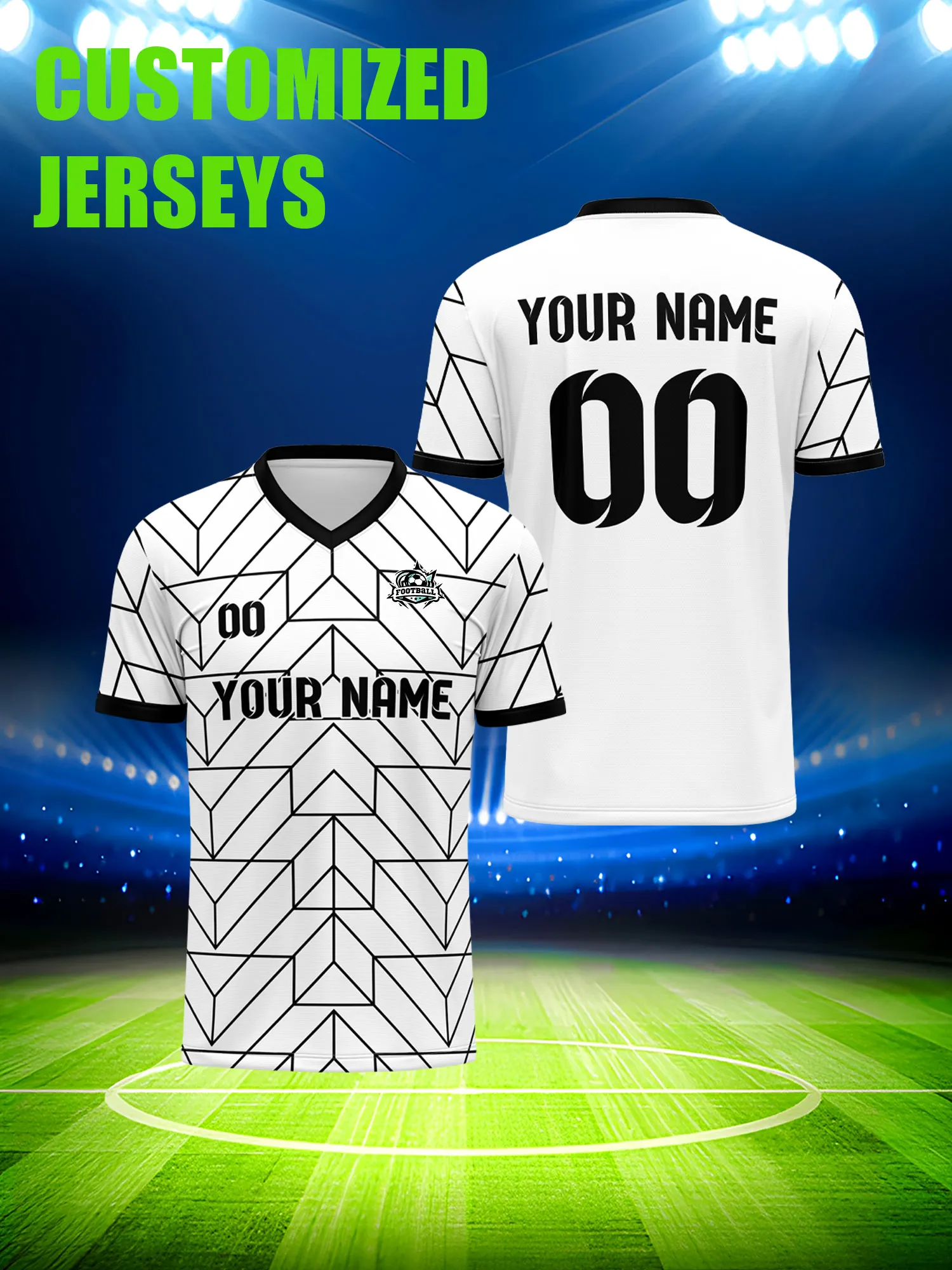 

Футболка для футбола с индивидуальным изображением, номером и именем, из высококачественной полиэстеровой спортивной ткани.