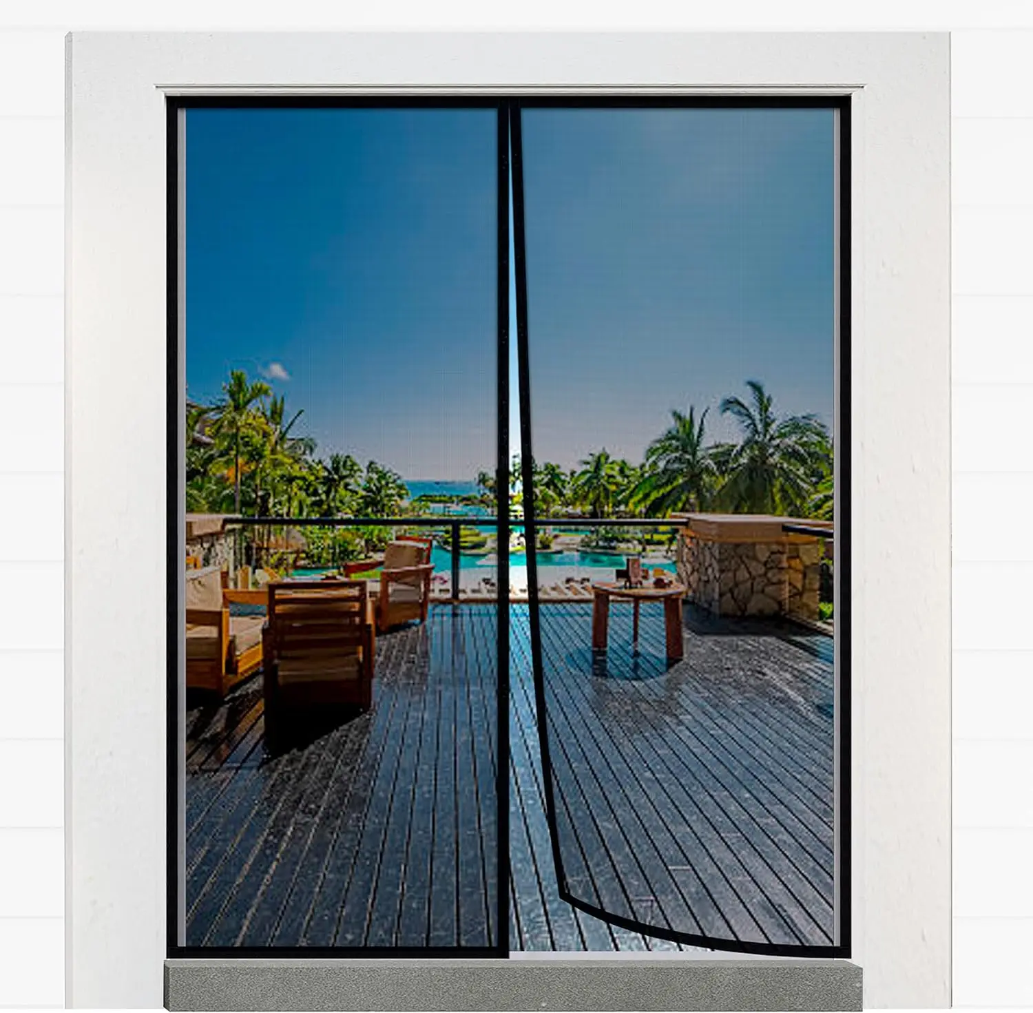 Magnetic Closure Screen Door for 62