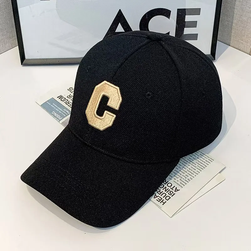 

Мужские и женские простые бейсболки с C-образной вышивкой, универсальные и стройнящие лицо, солнцезащитные, в парном стиле