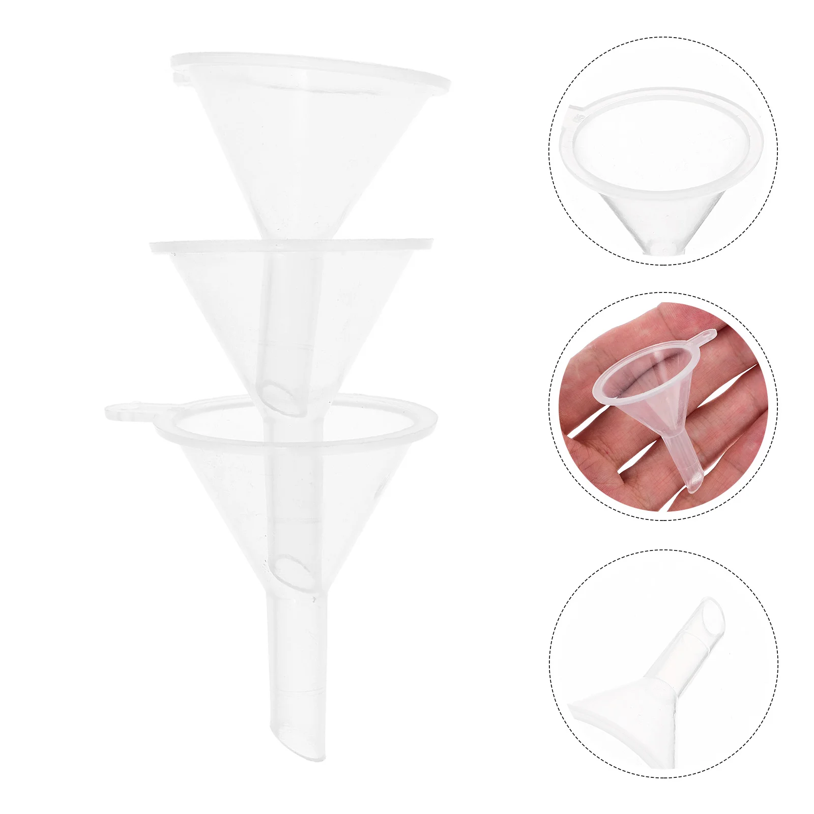 3 PCS Separating Funnel Clear Plastic Small Bottle for Liquid Transfer Funnels Filling Bottles Pp Water