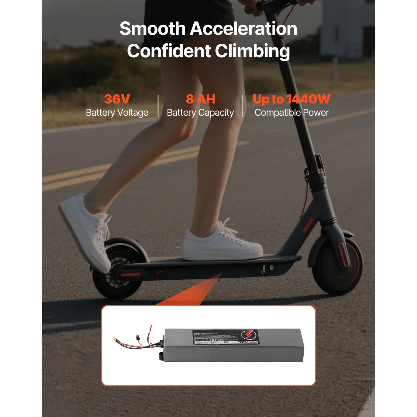 36V 8Ah Lithium Battery Pack for Electric Scooter Compatible