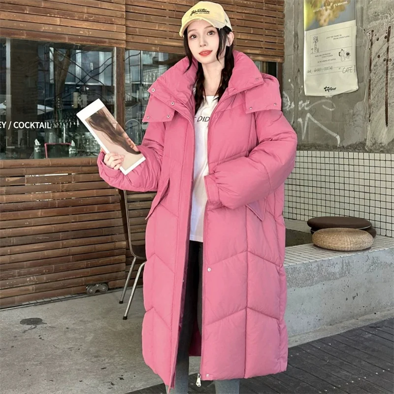 2025 New Oversize Loose Winter X-long Parkas Women's Down Cotton-padded Jacket Hooded Overcoat Thick Warm Coats Casual Outerwear
