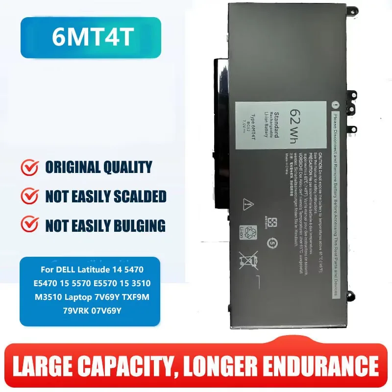 

6MT4T 7.6V Li-ion Battery For DELL Latitude 14 5470 E5470 15 5570 E5570 15 3510 M3510 Laptop 7V69Y TXF9M 79VRK 07V69Y