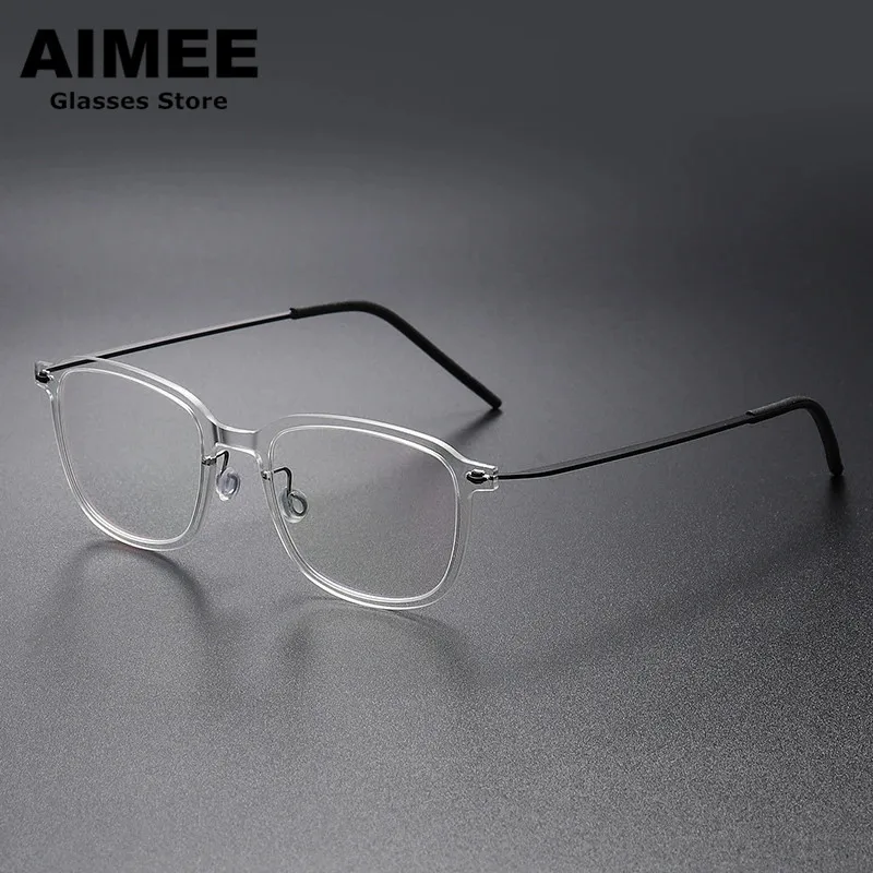 Denmark Brand Screwless Ultralight Glasses Frame Men Women Retro Square Prescription Eyeglasses Optical Blue Light Spectacles