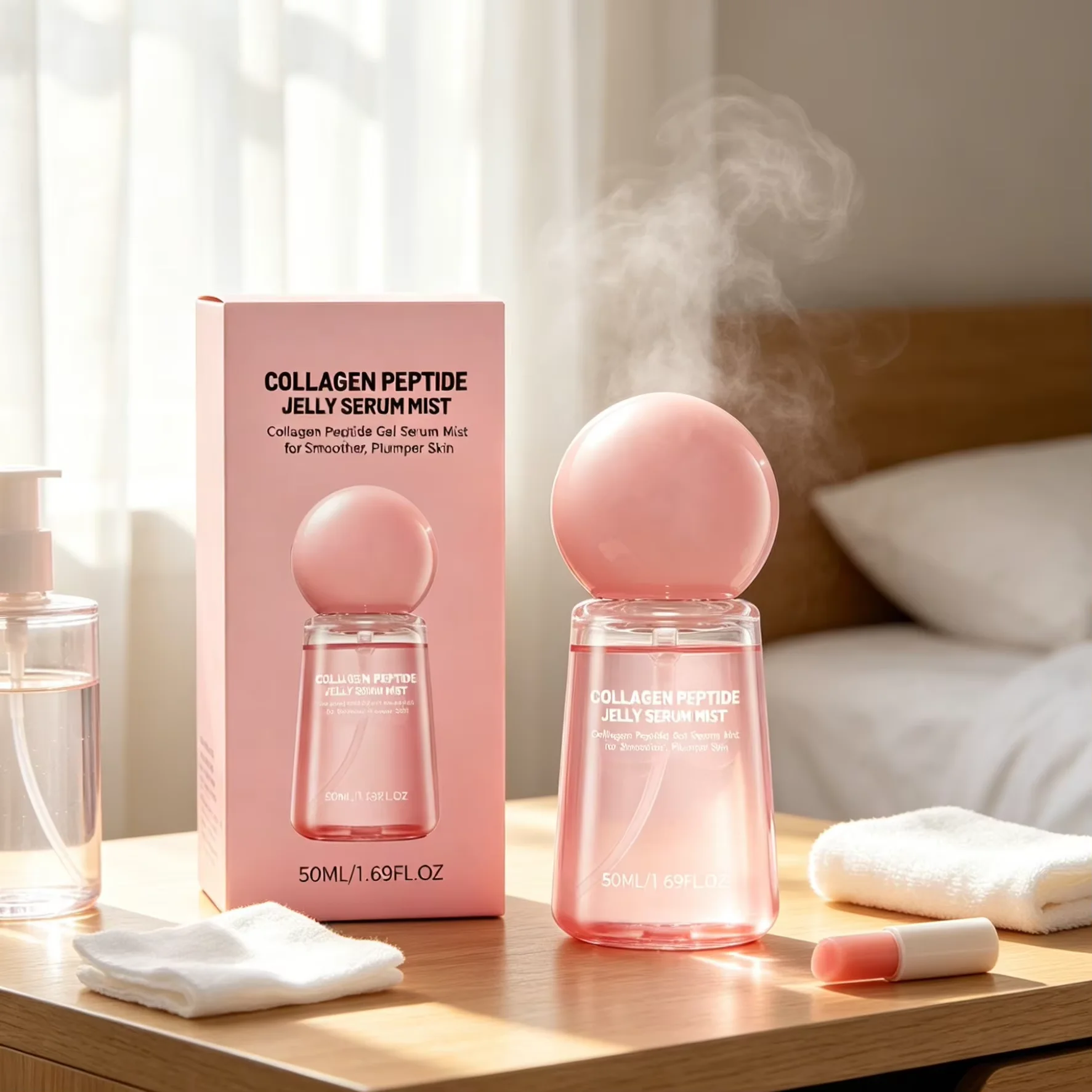 Collagen Peptide Jelly Mist Serum Facial Rejuvenation Deep Hydration Moisturizing  Firming Plumping Refreshing Face Care Mist