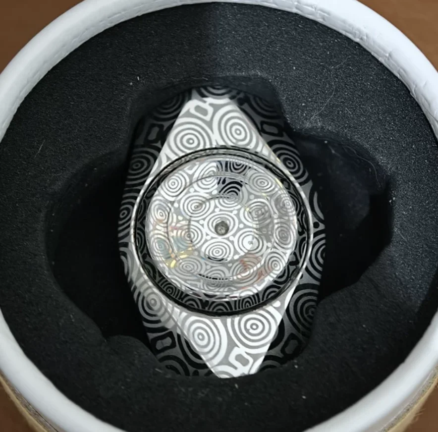 Used EDC Hibernating Goose Rubble Slim damascus fidget spinner metal decompression toy