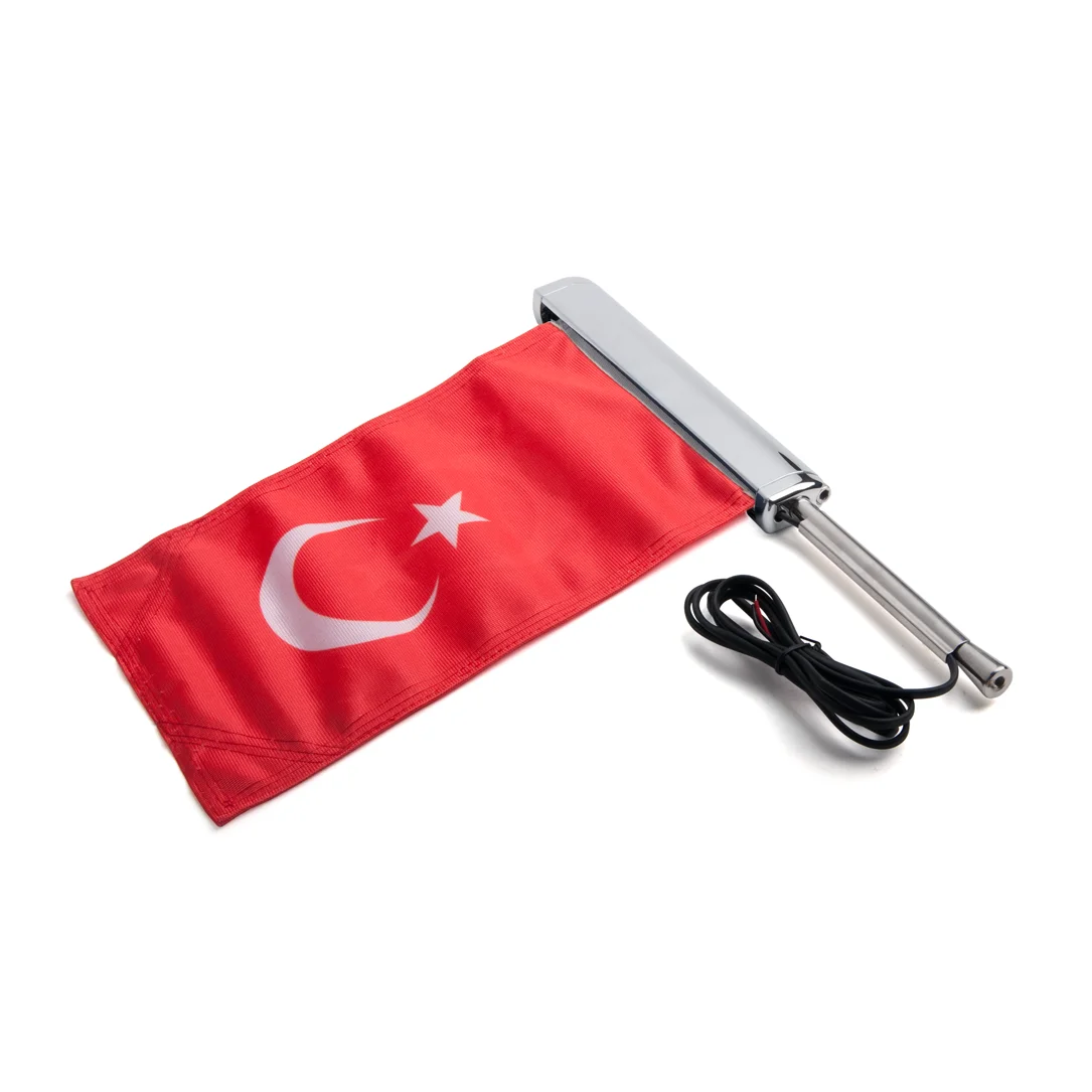 Panical Turkiye-Juego de bandera LED cromada para maletero trasero de pasajero, Kit de asta de bandera para Honda Gold Wing Tour GL1800 2018-2023, motocicleta