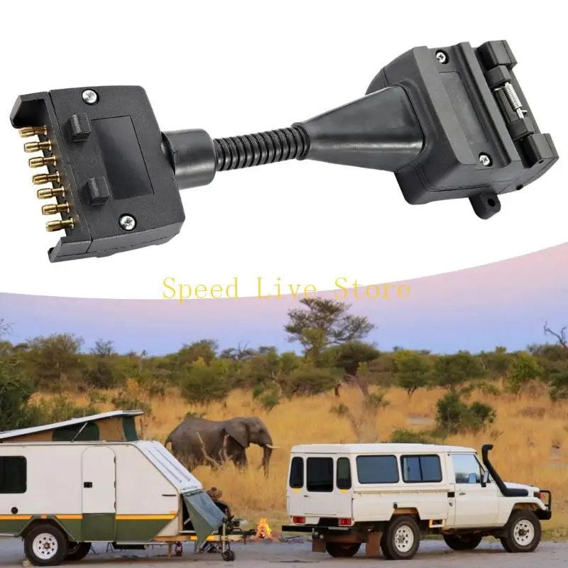 547C Universal 7 Pin To 12 Pin Trailer Connector For Farming Machinery Camping Towing