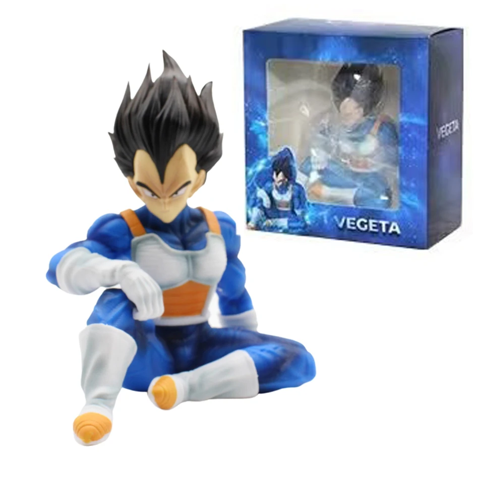 15cm Dragon Ball Z Anime Figures Vegeta Figure Sitting Posture Dbz Gk Figurine Pvc Statue Model Doll Collectible Toys Room Gift