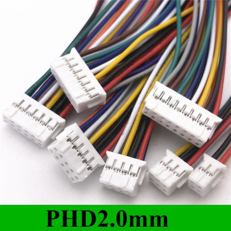 

5/10Pcs/lot PHD2.0mm pitch double terminal cable Connection cable Single headed electronic cable Harness 2*2P 3 4 5 6 7 8P 10P