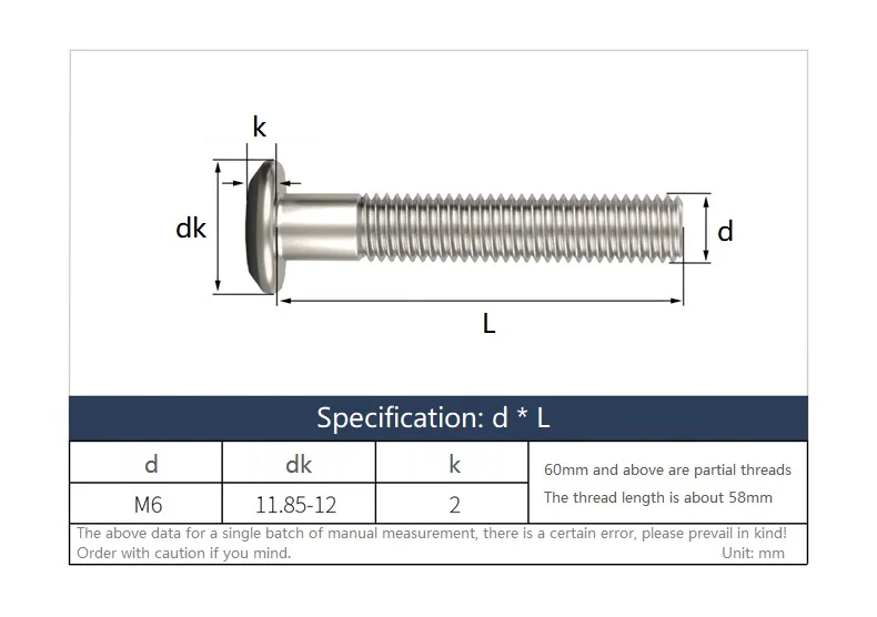 10/20/50/100Pcs M6 Nickel Plated Carbon Steel Phillips Recessed Large Flat Head Screw Furniture Rivet Connector Joint Bolt
