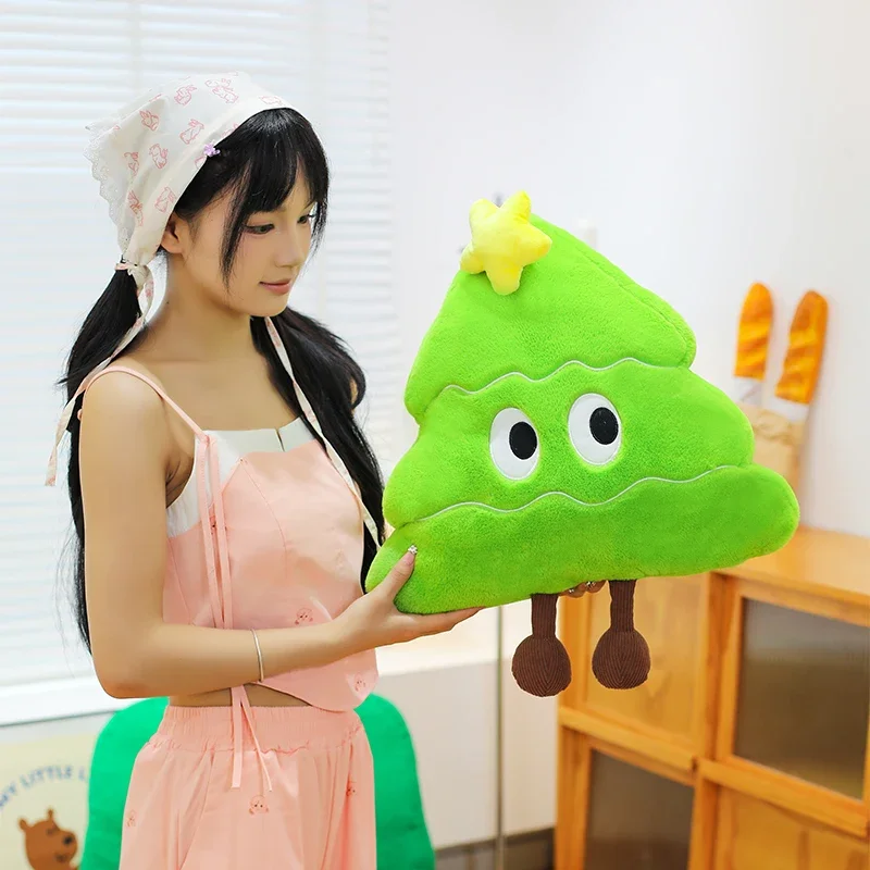 سلسلة شجرة عيد الميلاد الكرتونية مع التعبير شجرة عيد الميلاد القطيفة دمية وسادة عطلة ديكور للبنين والبنات هدايا عيد الميلاد