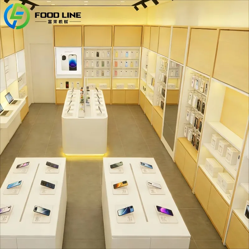 Custom  Mobile Phone Display Cabinet with Drawer, Mobile Phone Display Round  Cabinet