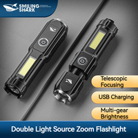 Smiling Shark 622E Super Bright LED Flashlight Rechargeable Zoomable Waterproof Torch Light for Outdoor Camping Hiking Lighting