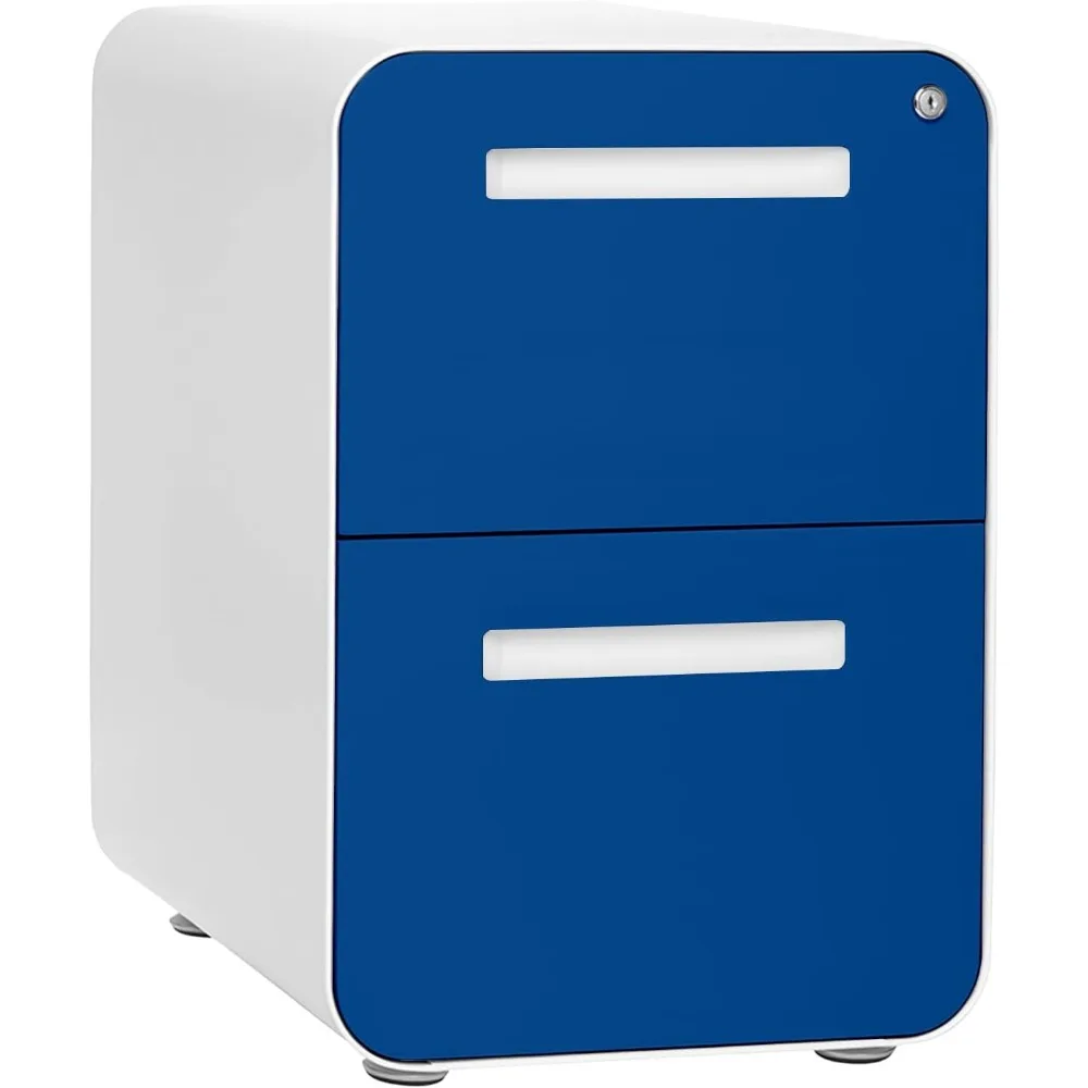 Szafka na dokumenty mobilna z 2 szufladami i zamkiem - Metalowa szafka pod biurko, na dokumenty Legal/Letter, na kółkach i z podstawą.