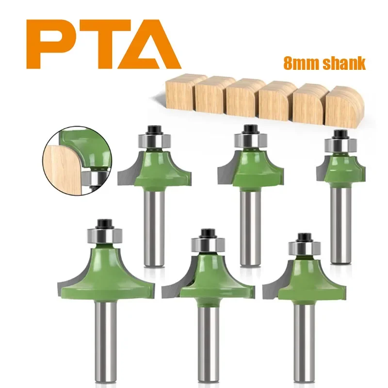 1 Stück/6 Stück 8mm Schaft Fräser, gerader Schaftfräser, Trimmer, Planfräser, Eckenrundungsfräser, Kantenfräser, Werkzeugfräser für Holzbearbeitung