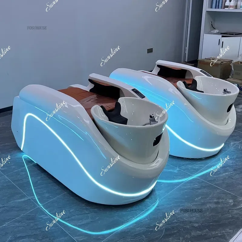 

Massage Shampoo Bed Barber Hair Salon Electric Shop Multifunction Shampoo Chair Salon Furniture Fumigation Massage Bed