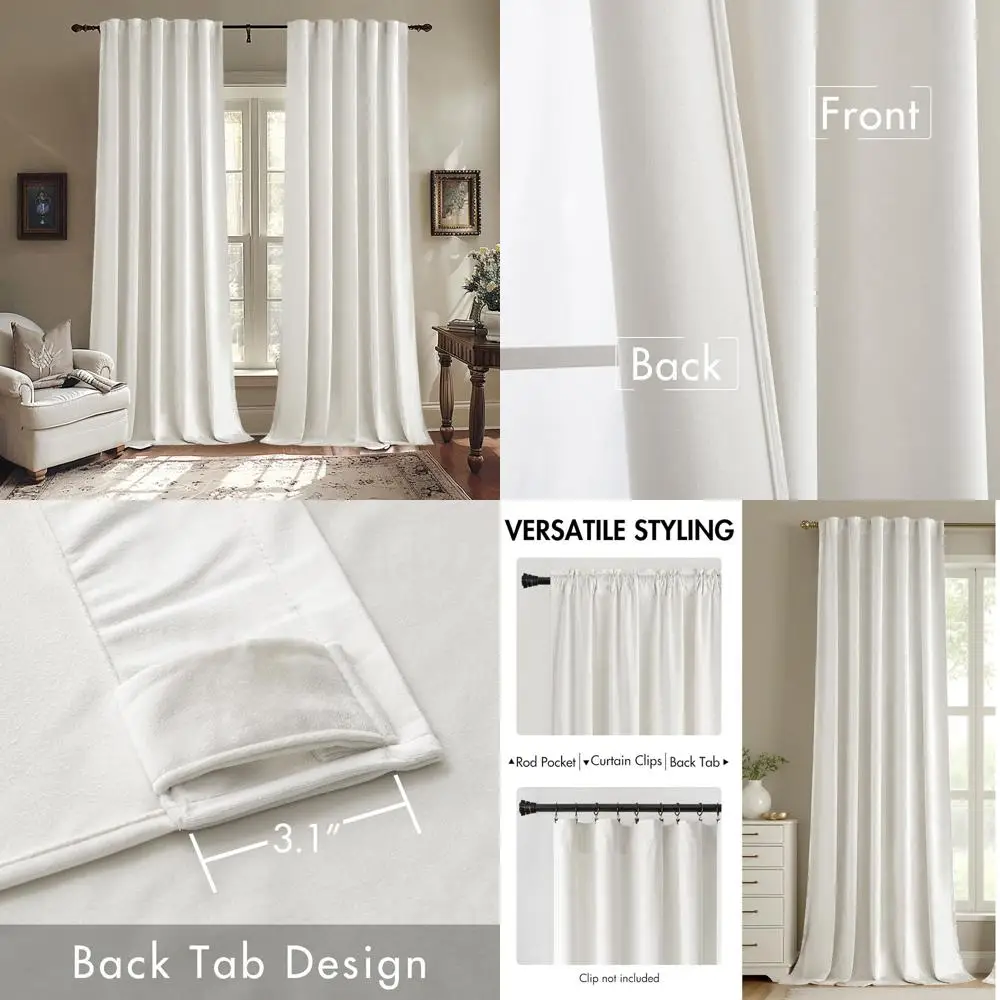 

Термоизолирующие мягкие светонепроницаемые современные шторы для спальни/гостиной, 52x84 дюйма, 2 панели