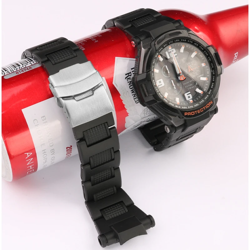 For Casio Air Fighter Special Composite Lightweight Black Waterproof Gw4000 Ga1100 GW-A1100 Series Plastic Steel Watch Strap