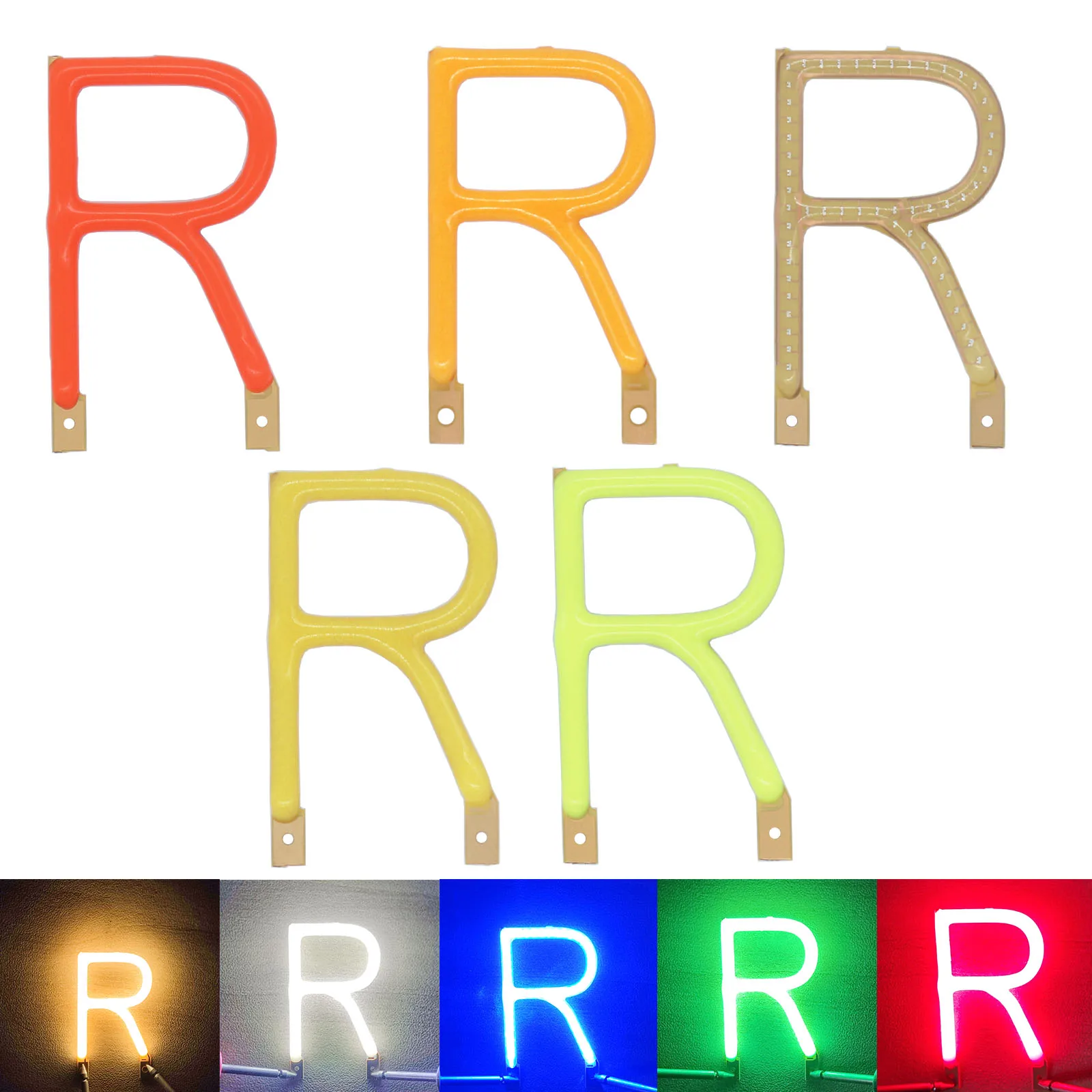 LED English Letter Filament R DC 3V LED COB Edison Candles Red Green Blue White Diodes Party Decoration Lighting Accessories DIY