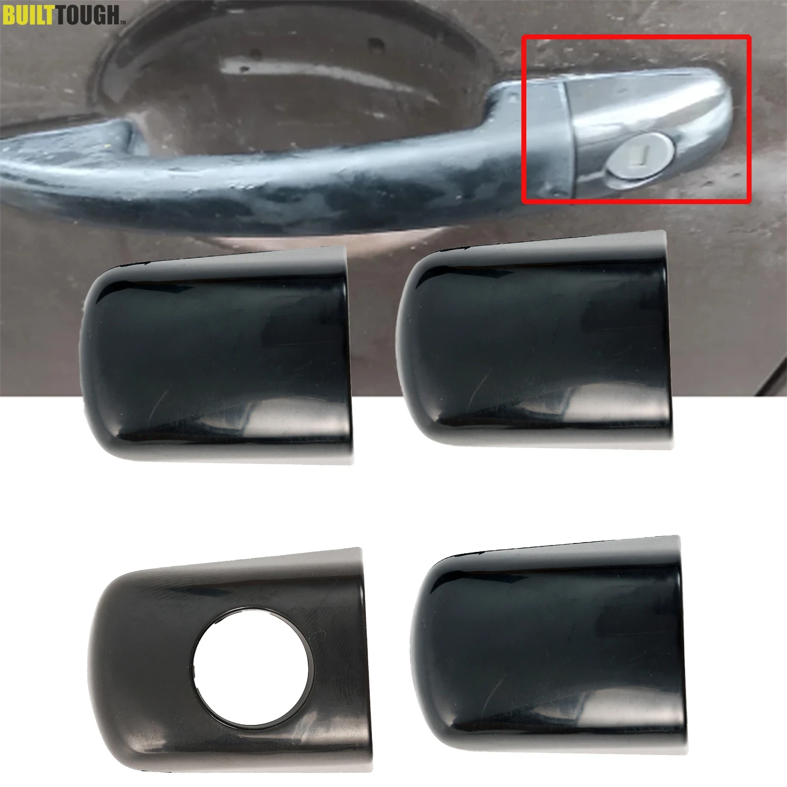 4Pcs Door Handle End Cover Cap Trim Set Front Rear For Peugeot 2008 207 208 308 Expert Partner Fiat Scudo 9101GG 9101JS 9101GE
