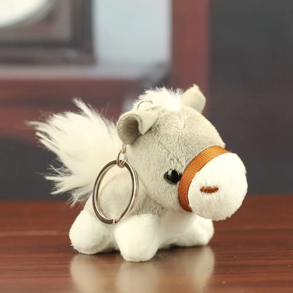 Adorabile mini cavallo portachiavi mascotte simpatico peluche portachiavi stile cinese buona fortuna zodiaco pony figurine arredamento festivo