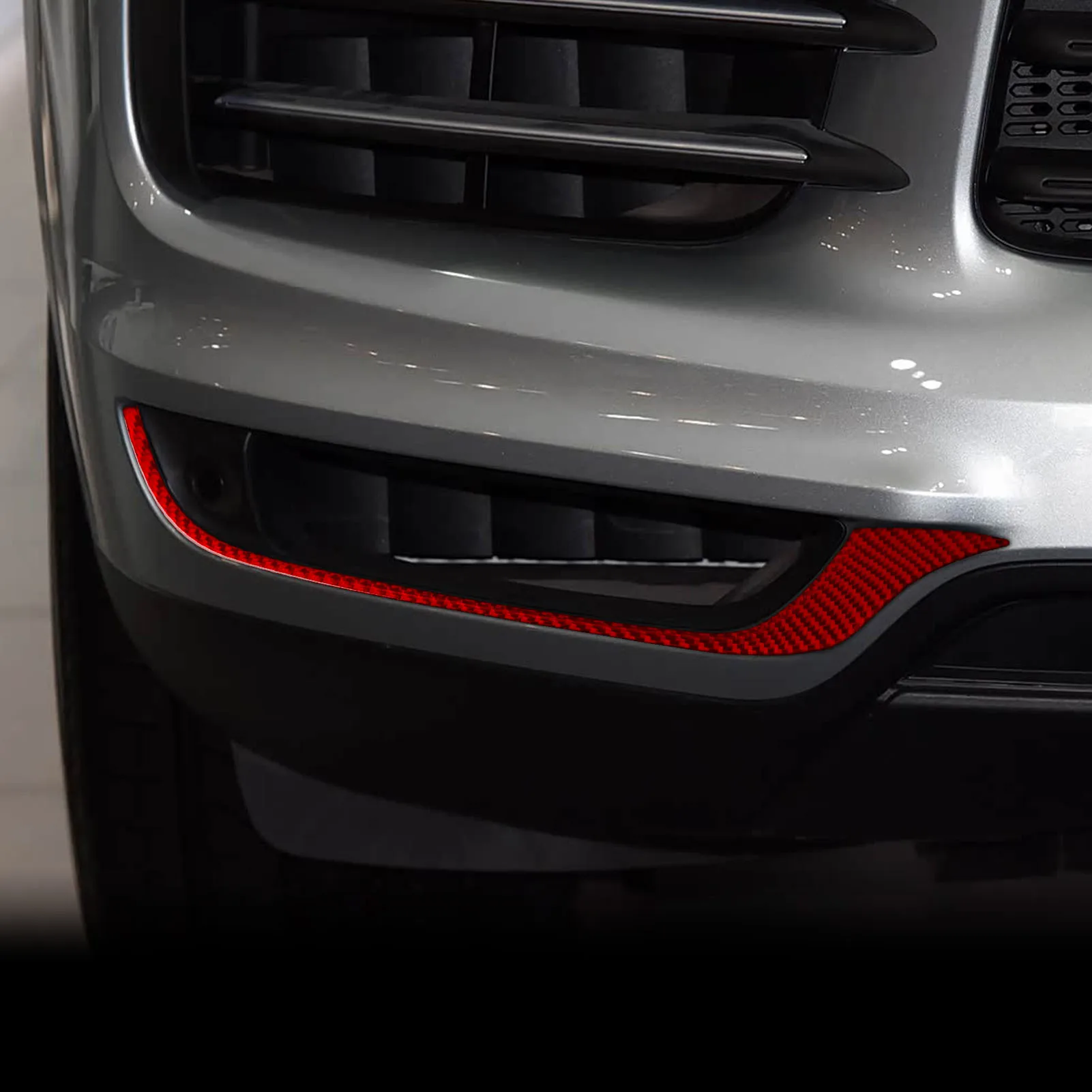 For Porsche Cayenne 9YA 9YB E3 2018-2023 Carbon Fiber Front Bumper Fog Light Trim Strips Car Exterior Decor Accessories Stickers view 3
