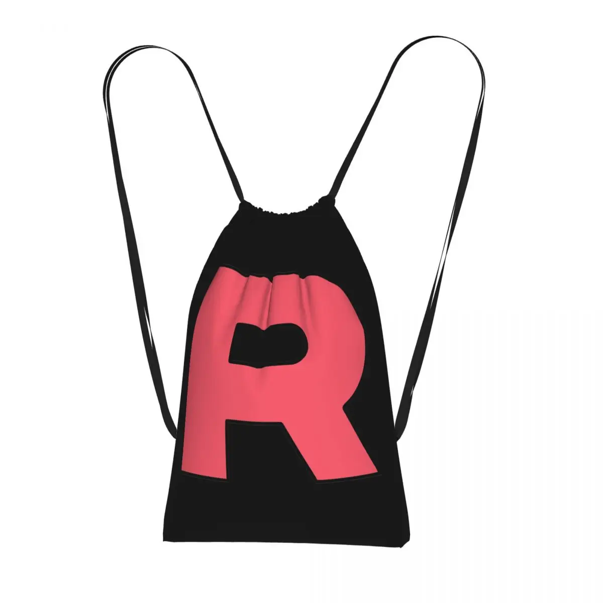 Letter R Team Rocket Logo Backpacks Multi-function Drawstring Bags Shoes Bag Book Bags for Travel School