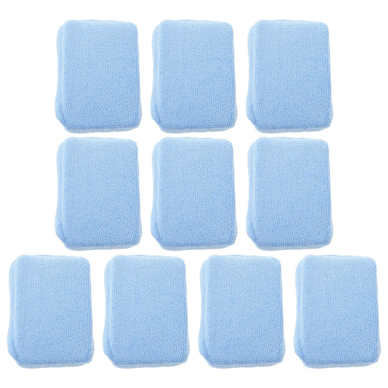10Pcs Glass Microfiber Car Wax Pad Rectangle Applicator Pads Polish Buffing Detailing Cleaning Window Mirrors Crevices