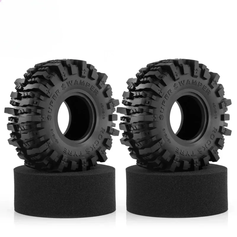 118 MM 1.9 "Rubber Rock Banden Wielbanden voor 1:10 RC Crawler Auto Axiale SCX10 90046 AXI03007 TRX4 Gen8