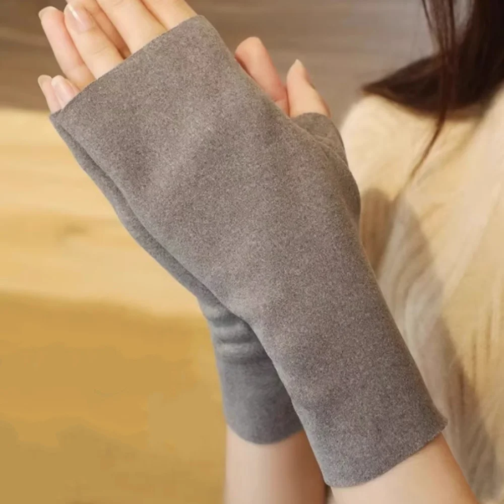 

Warm Gloves German Velvet Half Finger Gloves Plush Velvet Gloves Self Heating For Winter Women Autumn