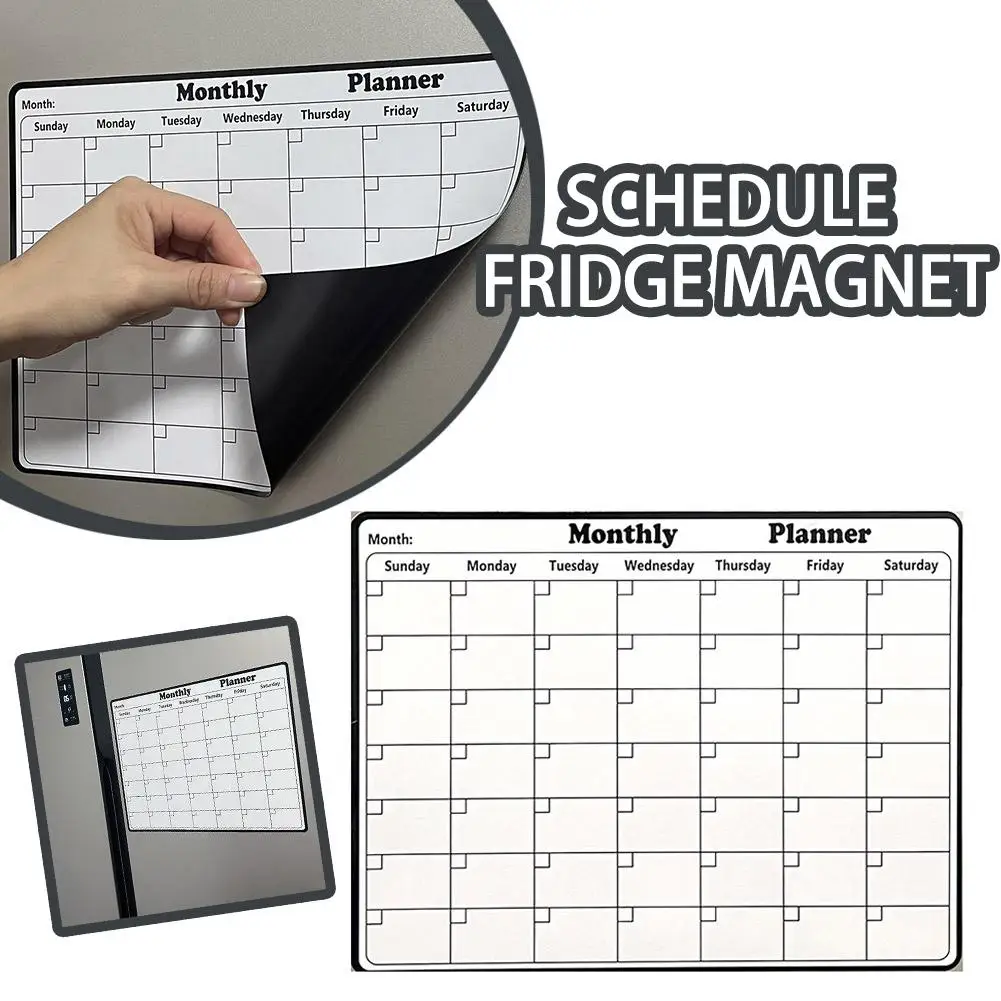 Stylish Magnetic Dry Erase Calendar Whiteboard Magnetic Refrigerator Weekly Schedule Board Monthly Sticker Message Planner I1T1