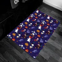 Velvet Donald Duck Halloween Pumpkin Ghost 2D Rug for Living Room and Bedroom, Warm Festive