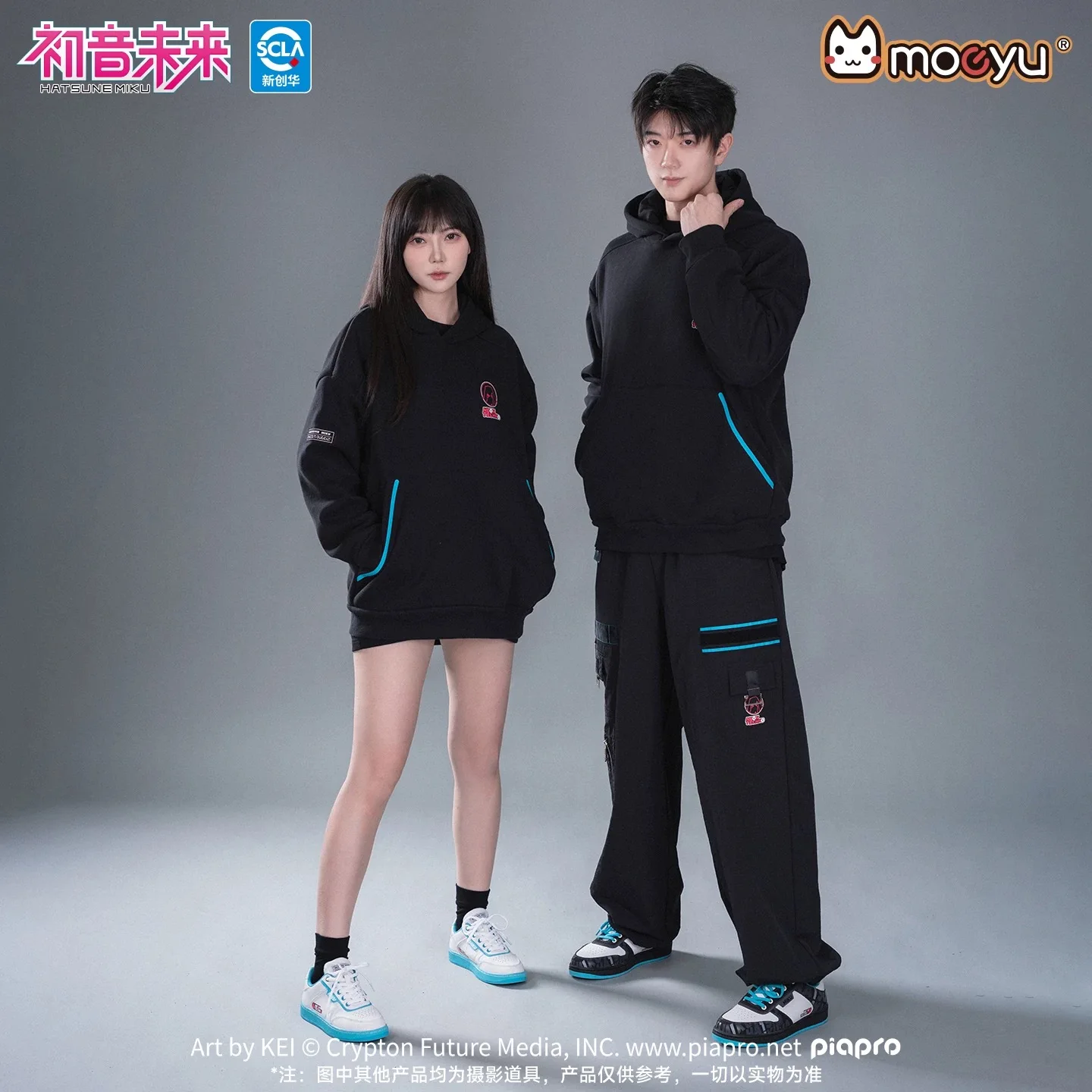 Moeyu Hatsune Miku Hooded Sweatshirt Women Jackets T-shirt for Men Anime Vocaloid Cosplay Costume Casual Hoody Ita Clothing