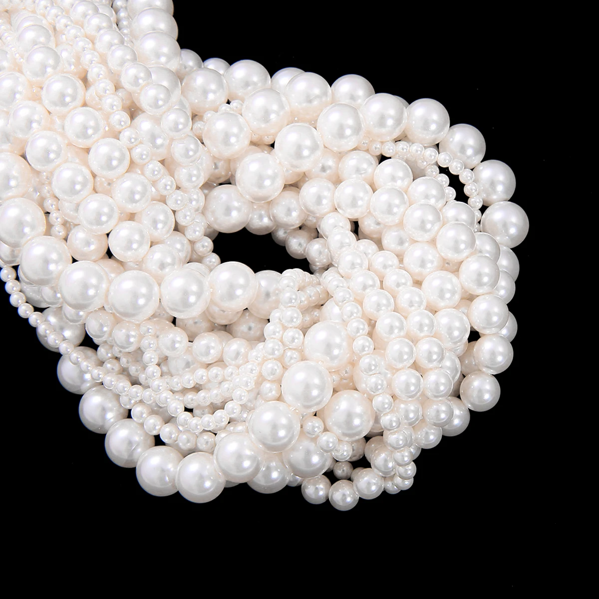 3/4/6/8/10mm High Quality Glass Imitation Pearls Round Loose Beads for DIY Bracelet Earrings Necklace Jewelry Making Garment