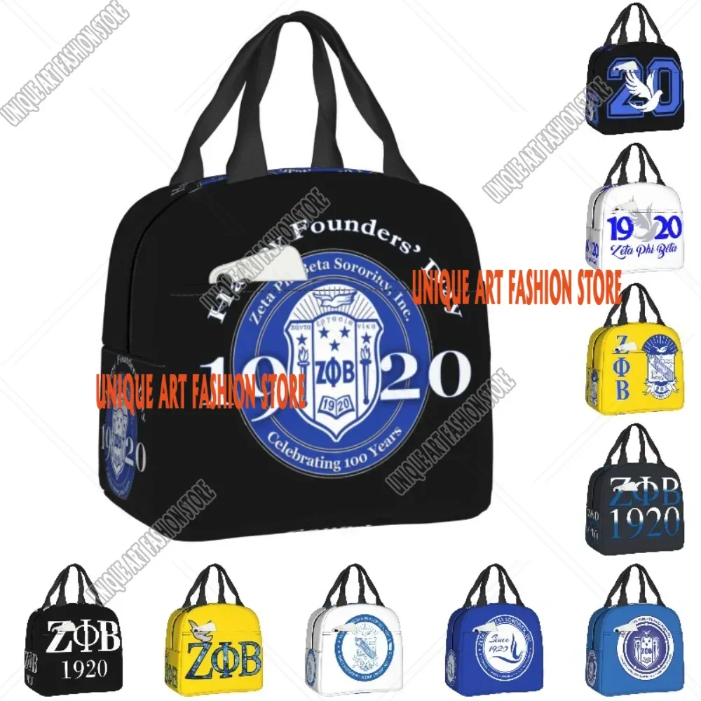 Zeta Phi Beta Geïsoleerde Lunch Tas voor Vrouwen Herbruikbare Thermische Koeler Voedsel Lunchbox Kids School Kinderen Picknick Container Tote